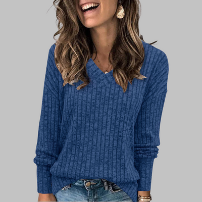 DERI™ - Comfy V-Neck Long Sleeve Top