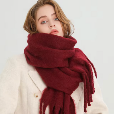 Heidi Mode winter scarf – soft cashmere-look scarf with fringes and elegant design