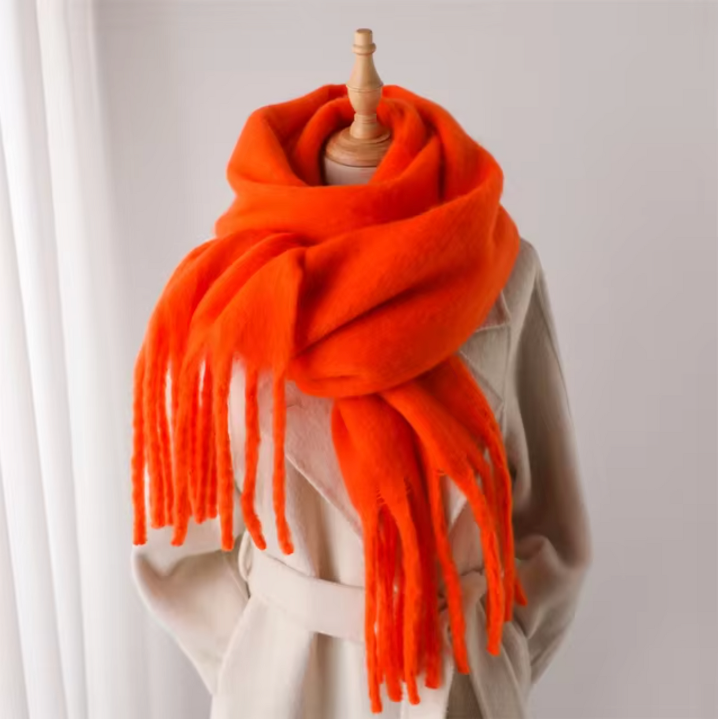 Heidi Mode winter scarf – soft cashmere-look scarf with fringes and elegant design