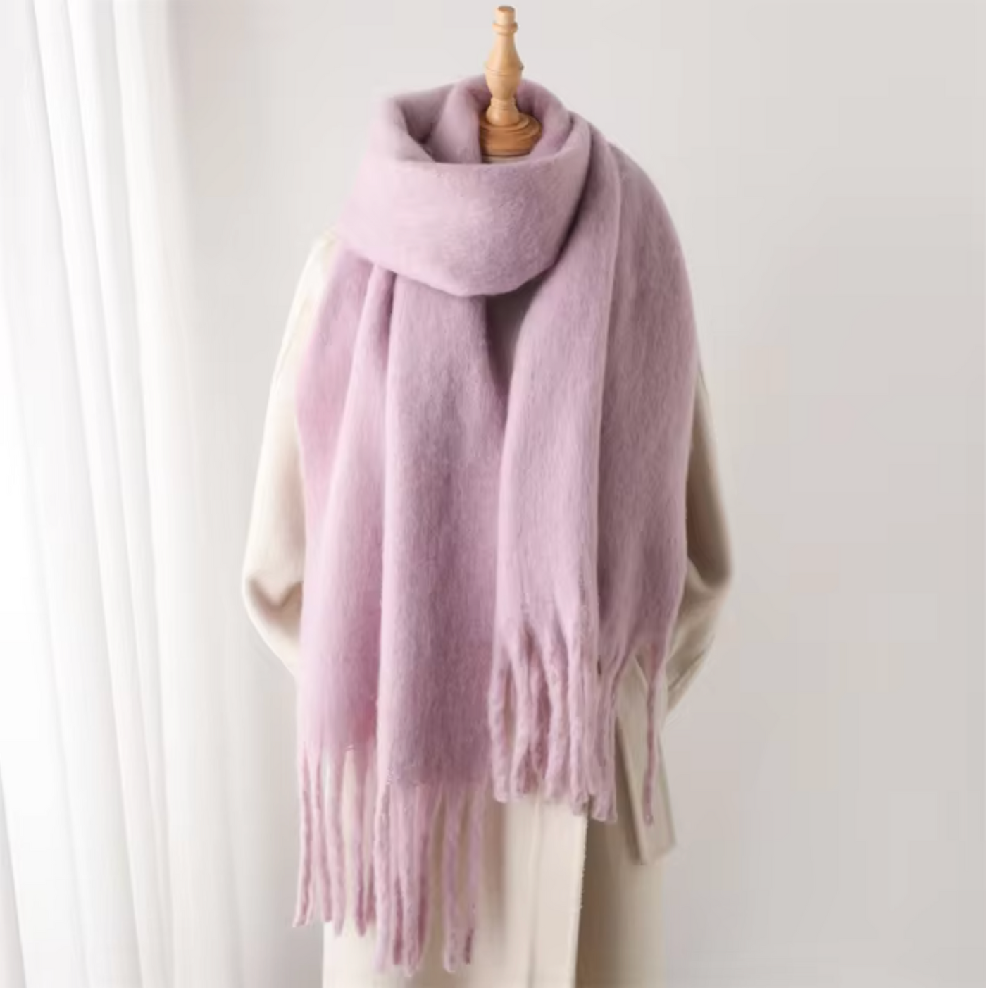 Heidi Mode winter scarf – soft cashmere-look scarf with fringes and elegant design