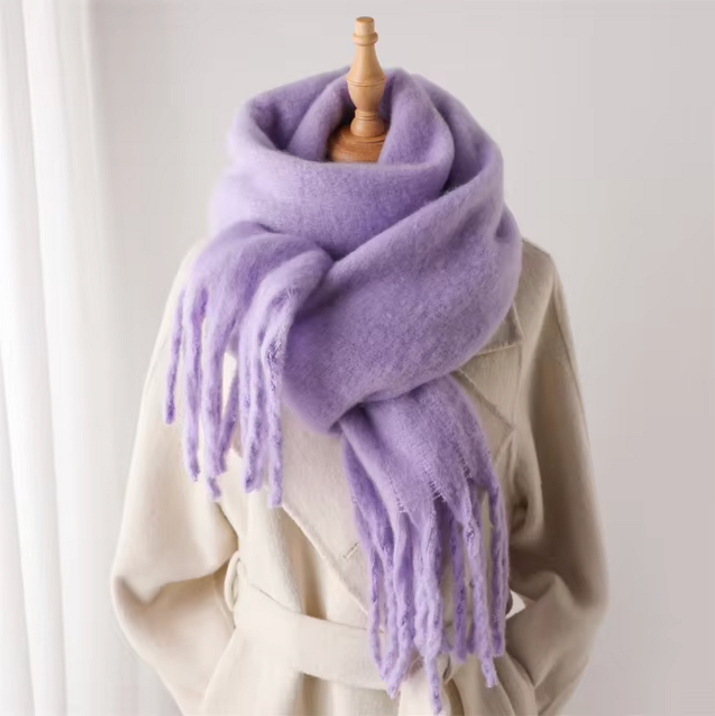 Heidi Mode winter scarf – soft cashmere-look scarf with fringes and elegant design