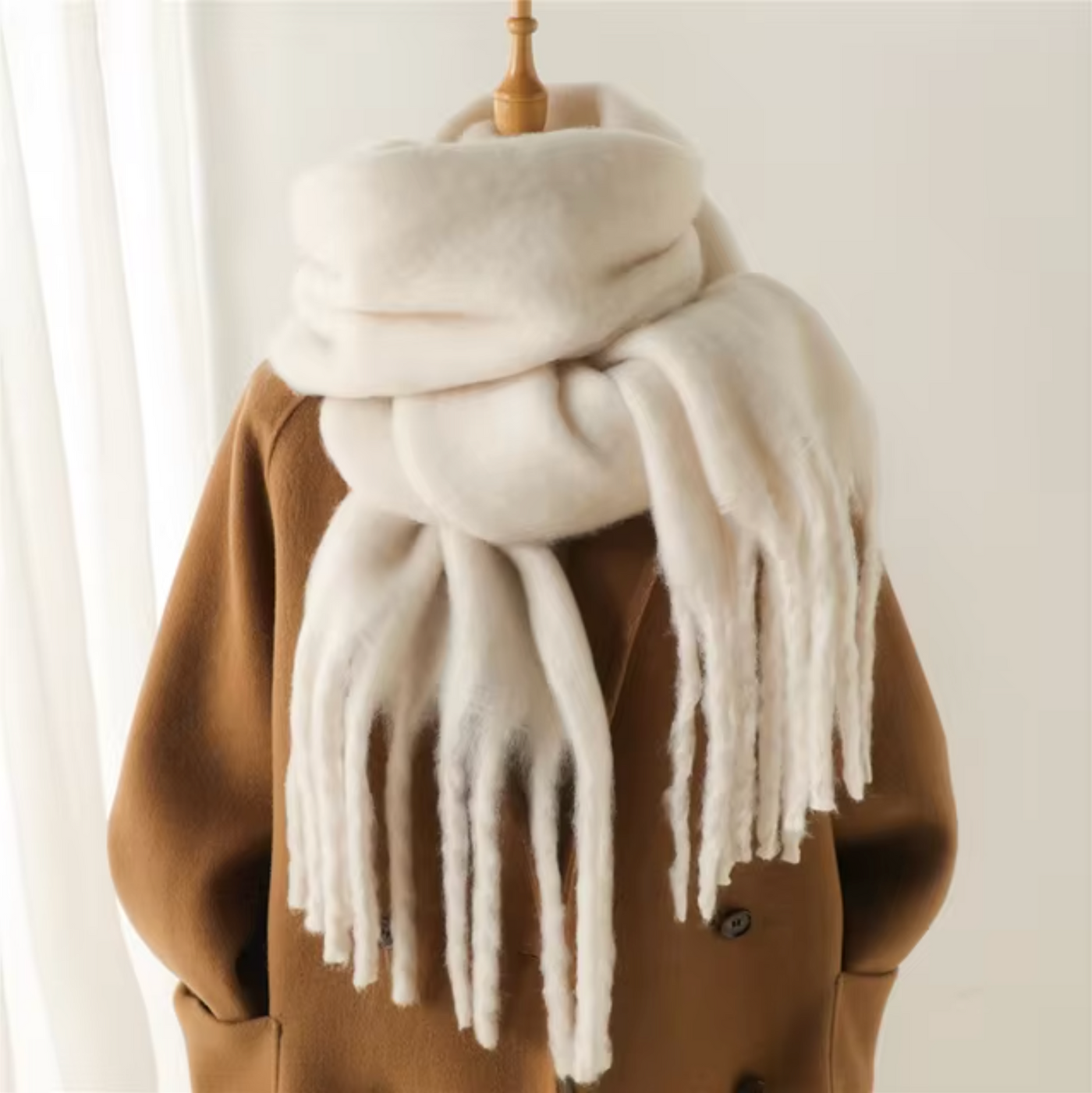 Heidi Mode winter scarf – soft cashmere-look scarf with fringes and elegant design