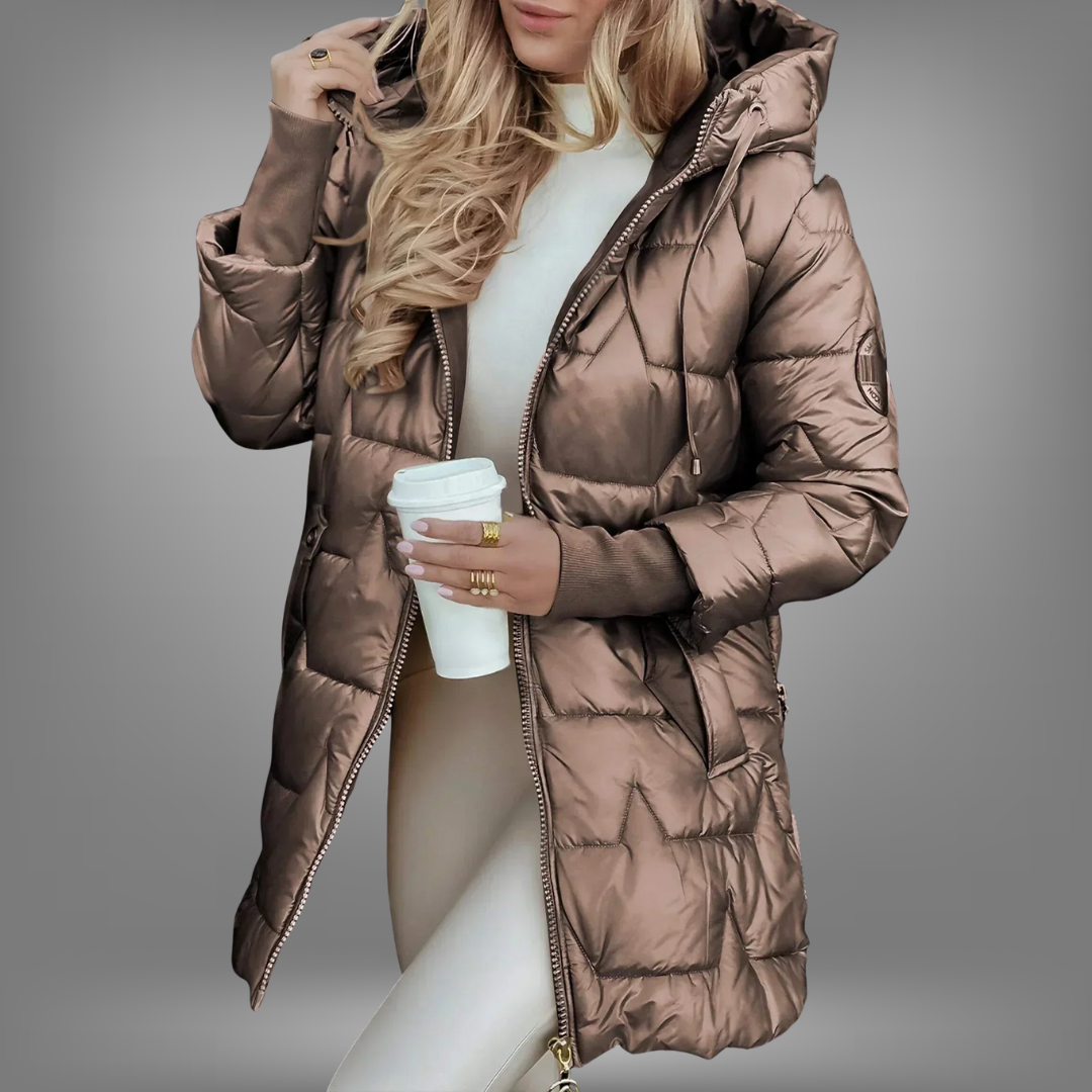 Lina | Veste Matelassée Longue Et Chaude Avec Une Capuche Généreuse