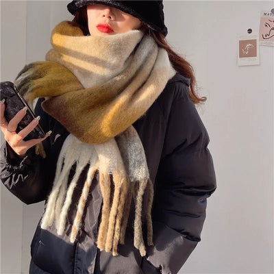 Soft cashmere scarf for women – warm colourful winter scarf with a luxurious feel