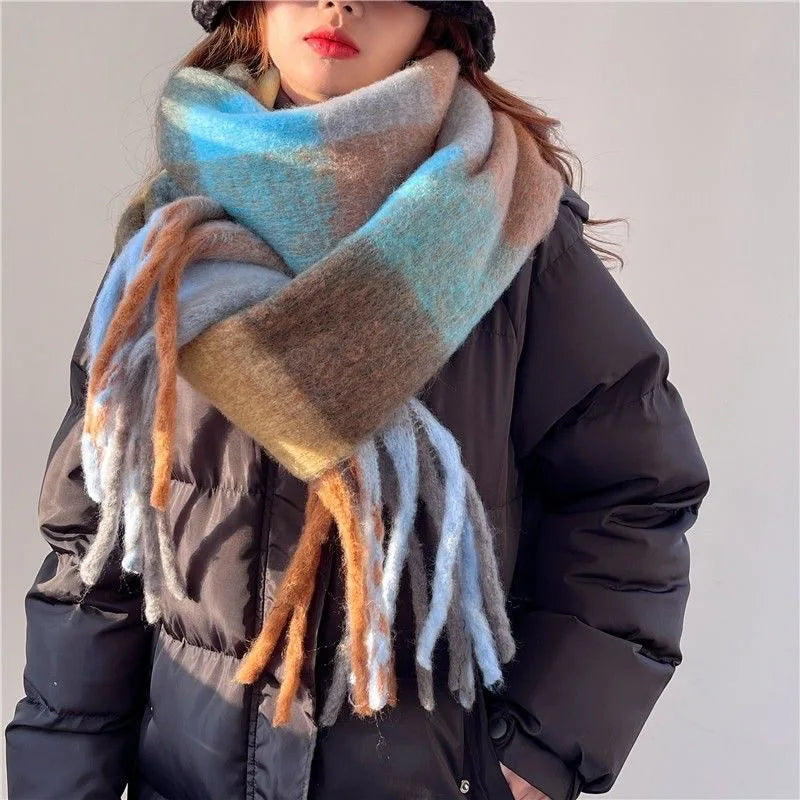 Soft cashmere scarf for women – warm colourful winter scarf with a luxurious feel