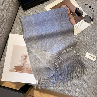 Luxury Wool Scarf for Women – Warm Checkered Winter Scarf Made from 100% Wool